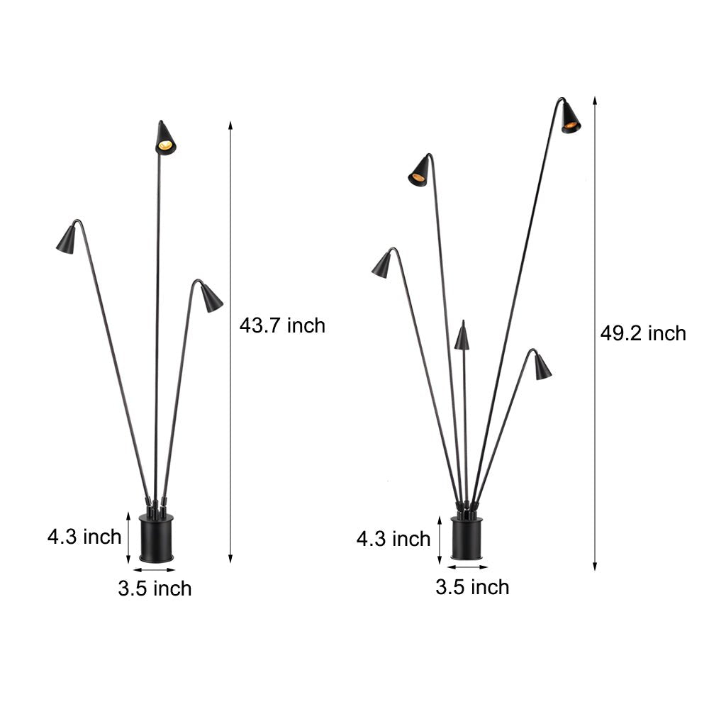 Classic Industrial Black Multi-Head LED Floor Lamp - Lamp Outdoor