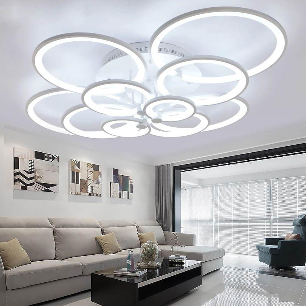 Elegant Semi Flush Mount Ceiling Lights with Unique Overlapping Rings - Lamp Outdoor