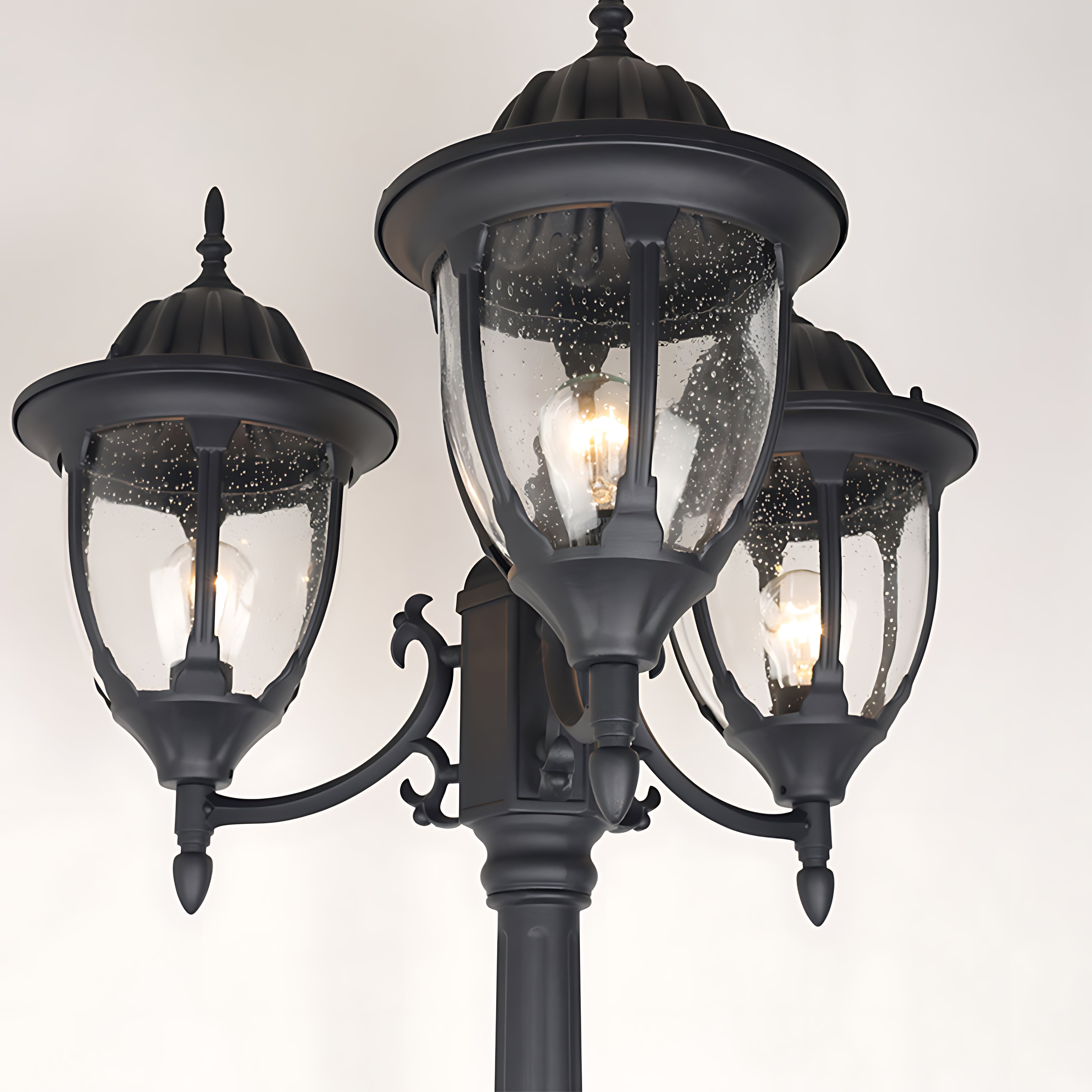 Three-Head Street Lamp Post Lights Waterproof Aluminum European-Style - Lamp Outdoor