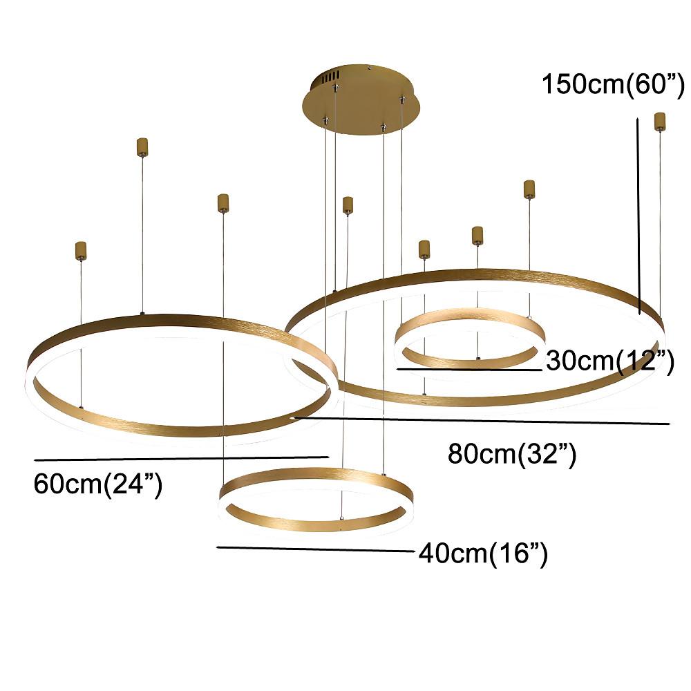 Circle Aluminum Large Chandeliers for High Ceilings Living Room Ceiling Lights - Lamp Outdoor