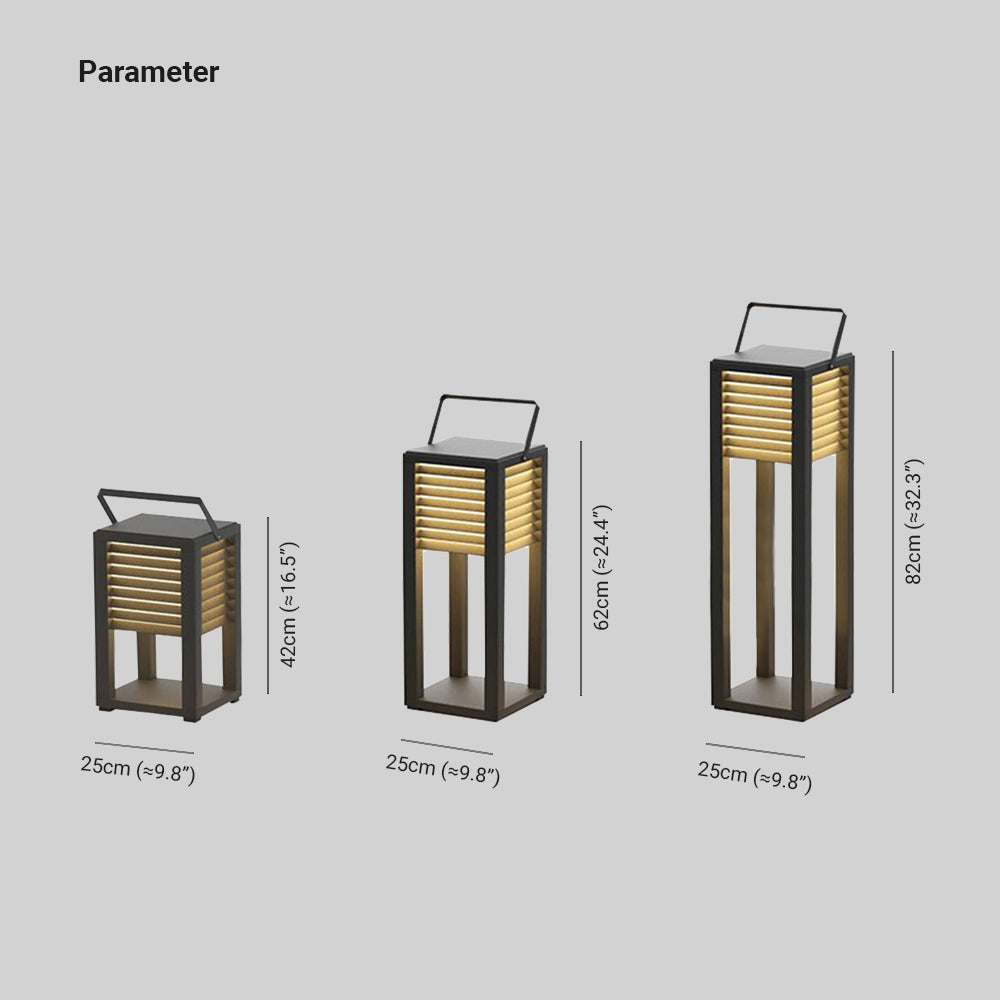 Ray Vintage Cuboid Metal Outdoor Floor Lamp - Lamp Outdoor