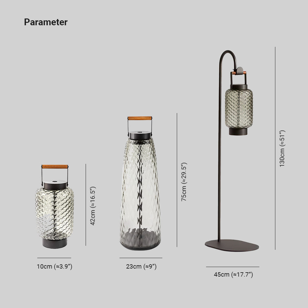 Valentina Vintage Lantern Metal/Glass Outdoor Floor Lamp - Lamp Outdoor