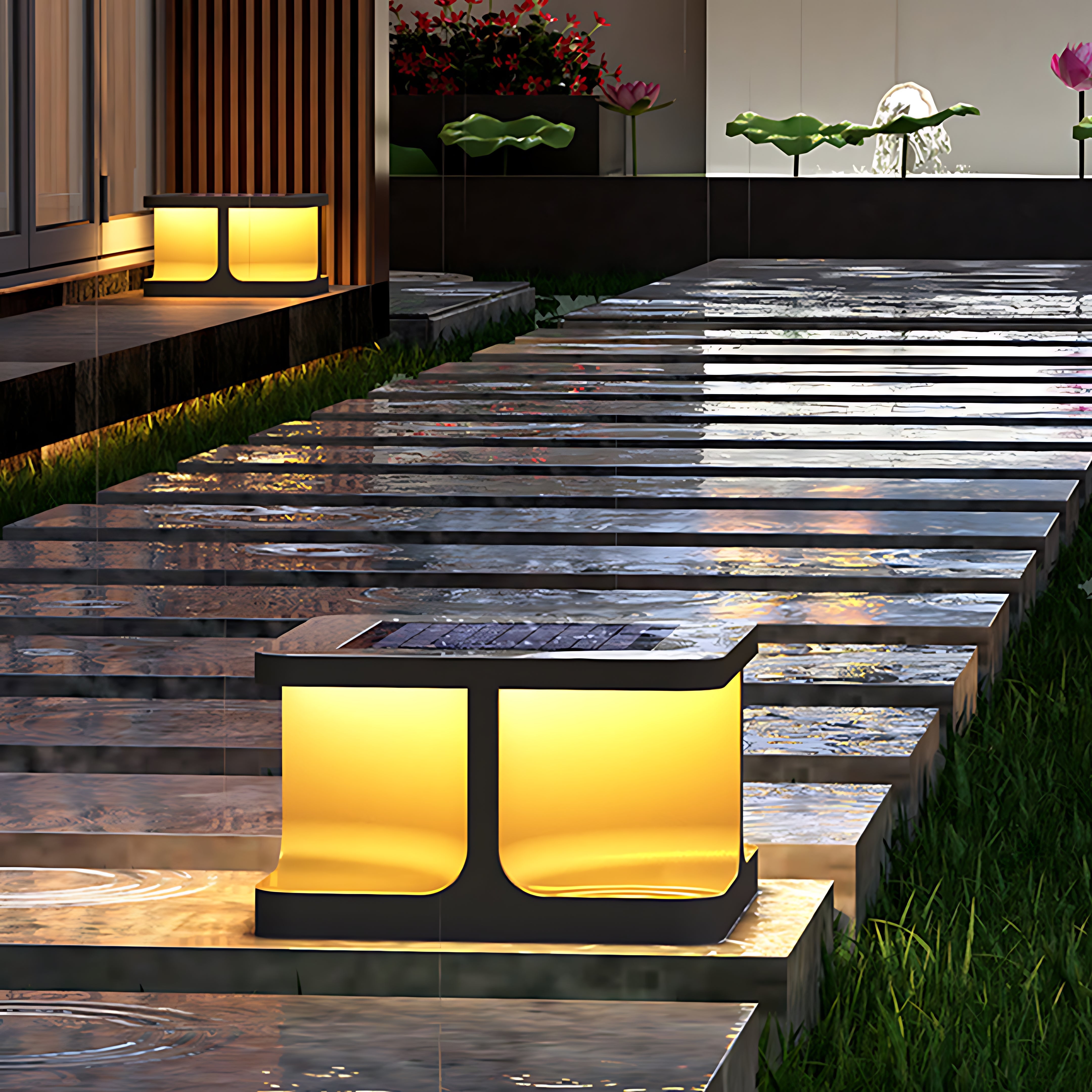 Modern Square Pillar Lights Waterproof Stainless Steel Courtyard - Lamp Outdoor