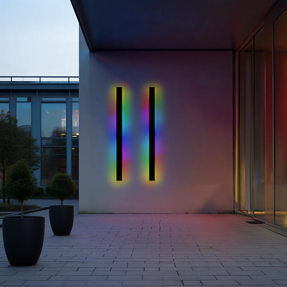 Arisha Ripple Minimalist Linear LED Outdoor Wall Lamp Metal Garden Corridor Balcony - Lamp Outdoor