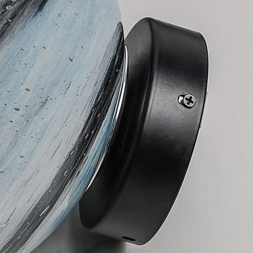 Aria Square Moon Globe Metal Glass Outdoor Light Post - Lamp Outdoor