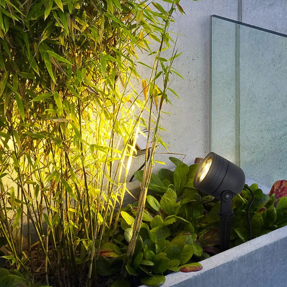 Ray Modern Round Glass/Metal Solar Outdoor Ground Lamp Spotlight - Lamp Outdoor