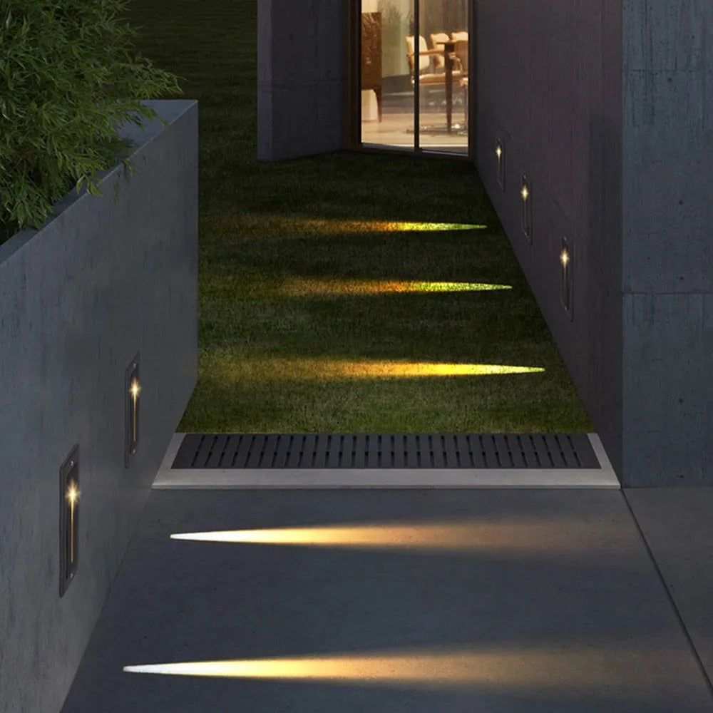 Ray Modern Metal Rectangular Outdoor Deck/Step Light, Gray - Lamp Outdoor