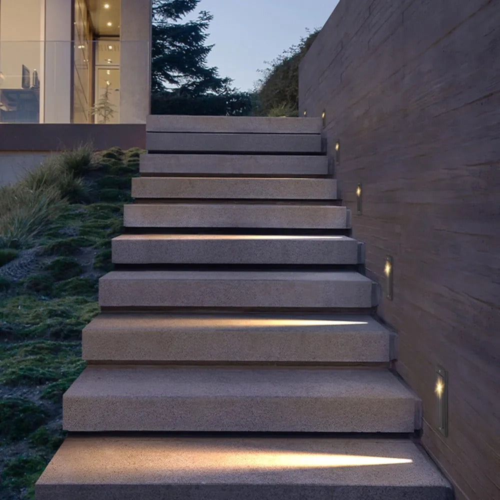 Ray Modern Metal Rectangular Outdoor Deck/Step Light, Gray - Lamp Outdoor