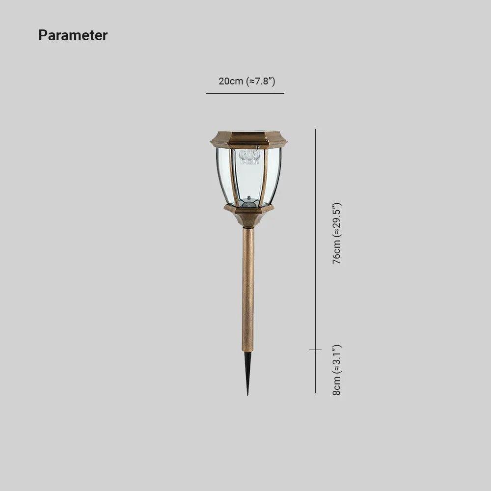 Ray Vintage Lantern Solar Outdoor Path Light Bronze - Lamp Outdoor