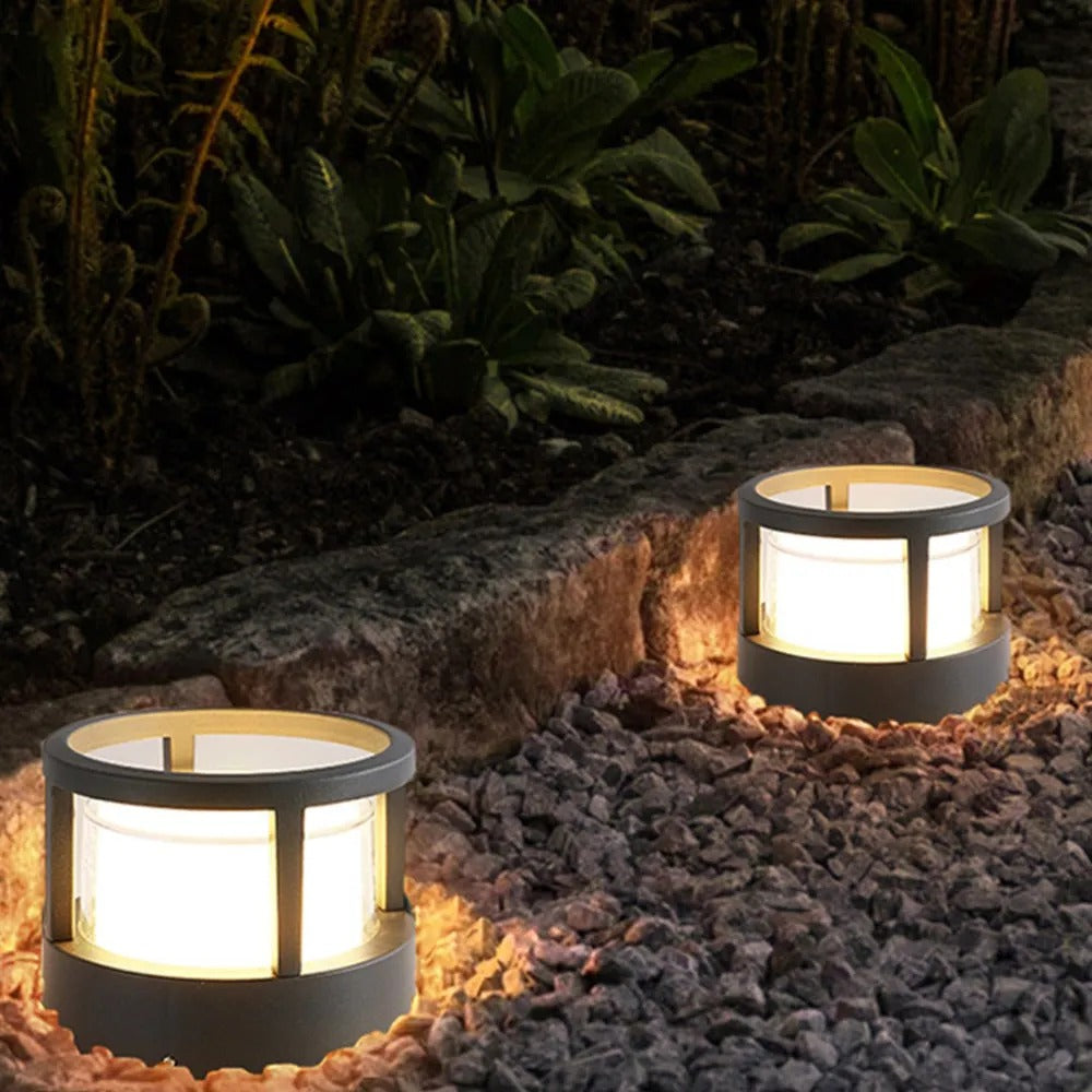 Ray Modern Metal Cylindrical Outdoor Bollard Light - Lamp Outdoor