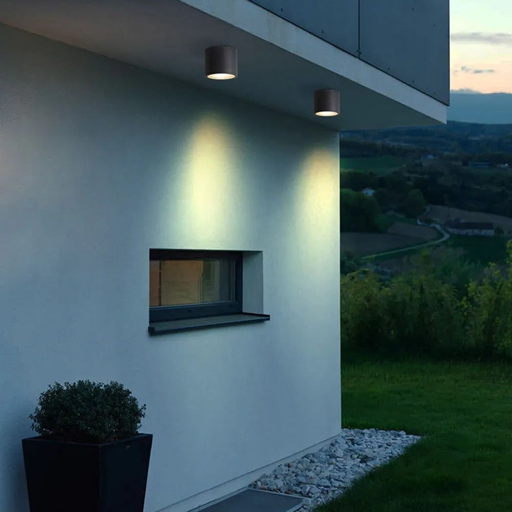 Ray Modern Cylindrical Flush Mount Ceiling Light Metal Glass - Lamp Outdoor