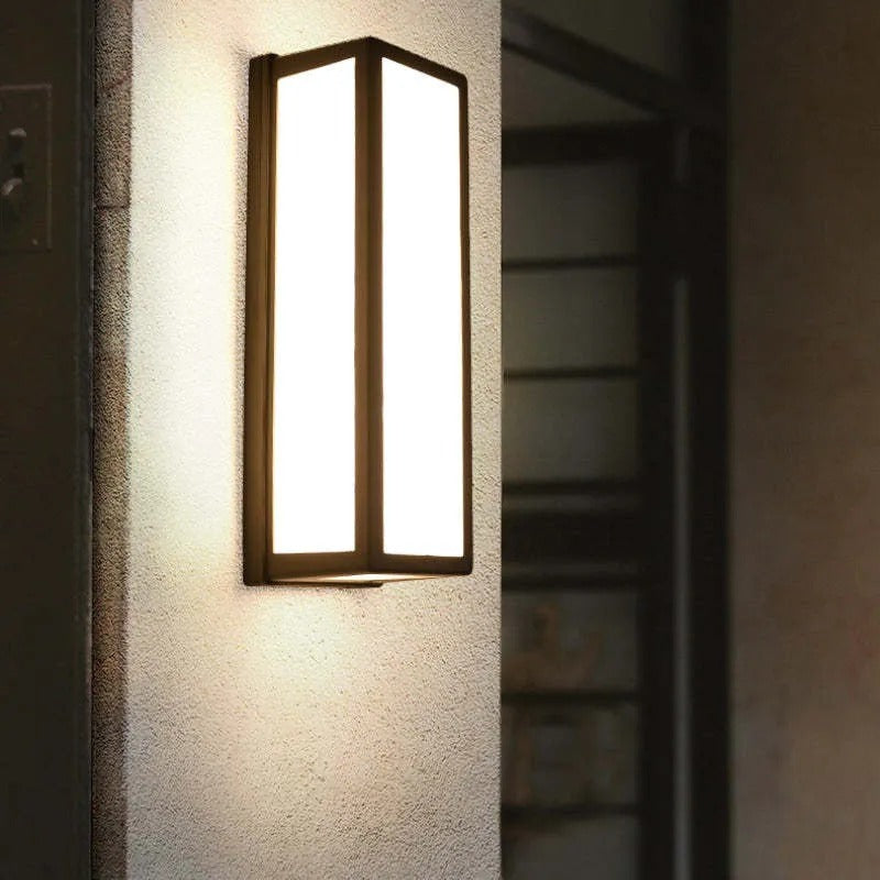 Ray Modern Rectangular Waterproof LED Outdoor Wall Lamp Metal Acrylic Garden Corridor Balcony - Lamp Outdoor