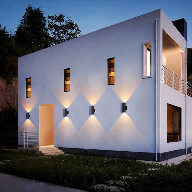Ray Minimalist Double-headed LED Outdoor Wall Lamp Metal Glass Garden Corridor - Lamp Outdoor