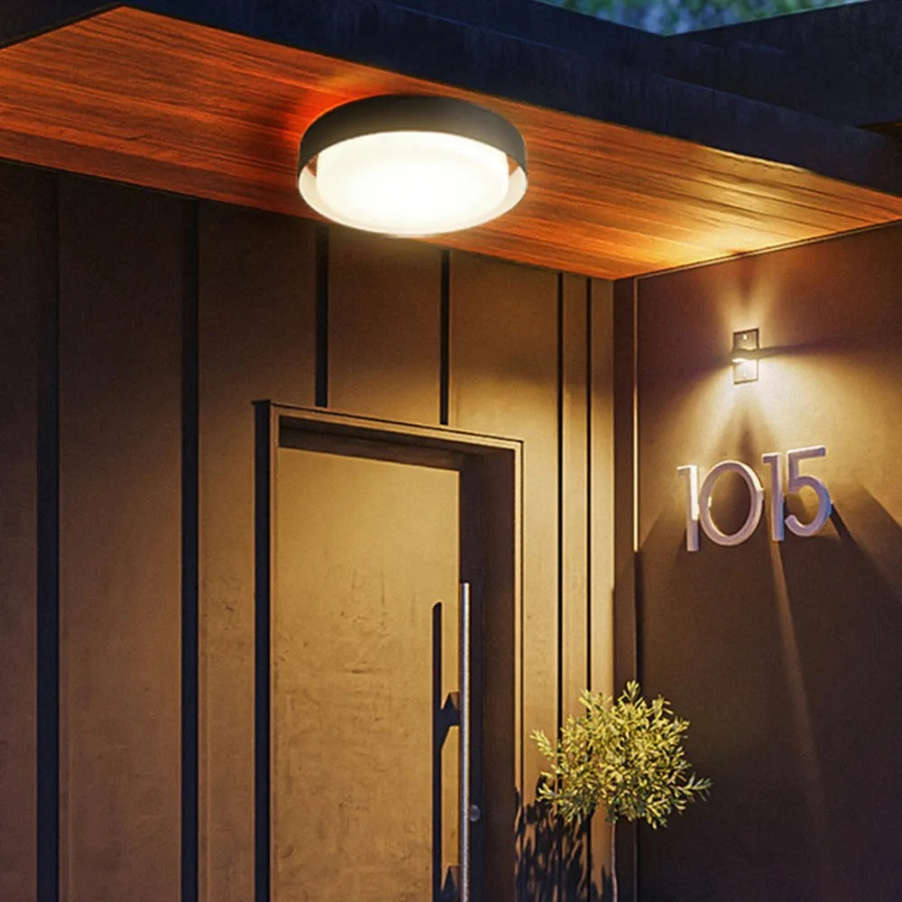 Ray Modern Round Flush Mount Ceiling Light Metal - Lamp Outdoor