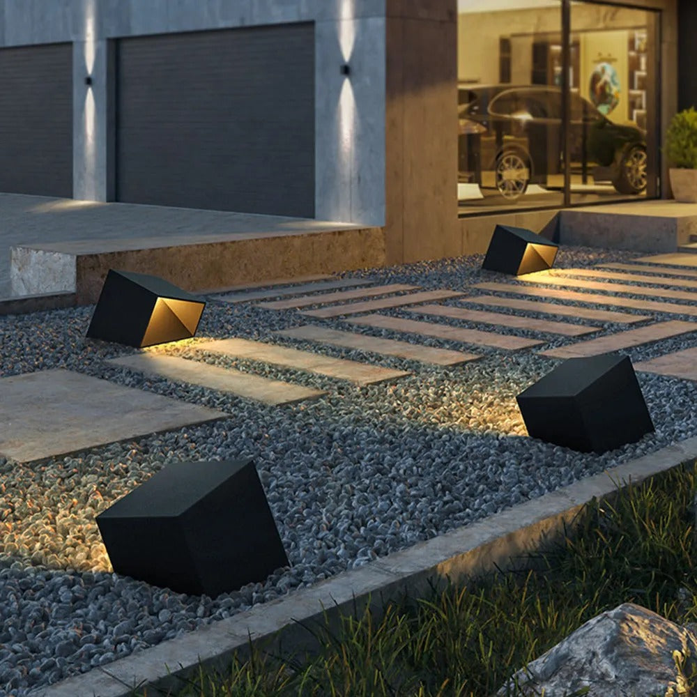 Ray Modern Irregular Metal Acrylic Solar Outdoor Ground Light - Lamp Outdoor