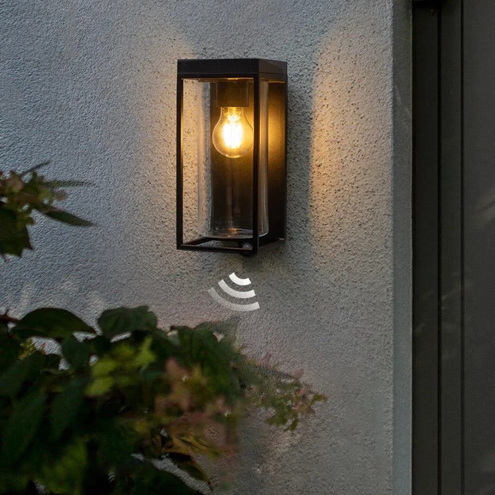 Ray Modern Rectangular Solar Waterproof Metal Glass Outdoor Wall Lamp - Lamp Outdoor