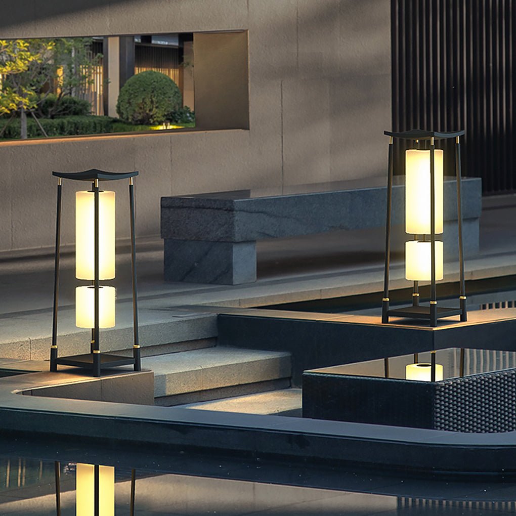 Unique Solar-Powered LED Outdoor Lights Asian-Inspired Design - Lamp Outdoor