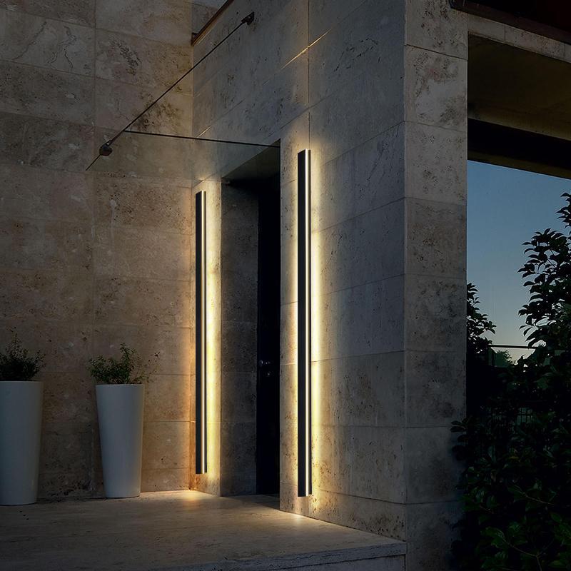 Long LED Linear Lights Dimmable RGB Black Minimalist Wall Lights - Lamp Outdoor