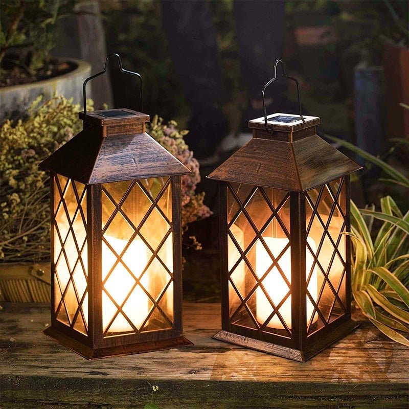 Retro Waterproof LED Bronze Antique Outdoor Lanterns Solar Lights Lamp - Lamp Outdoor