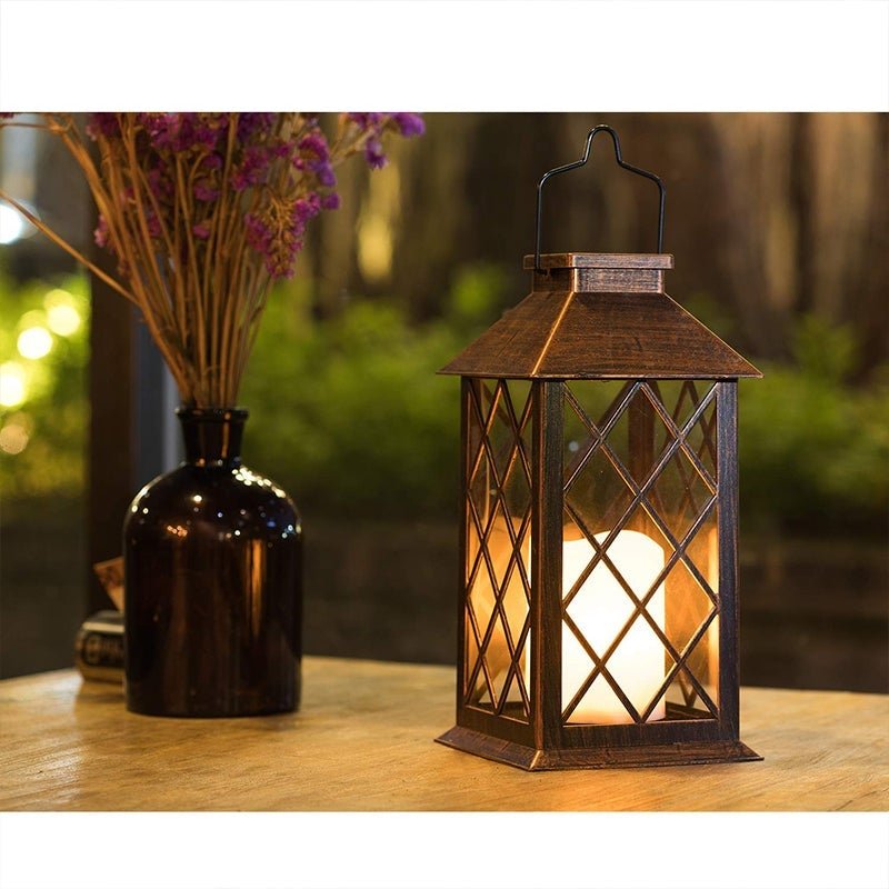 Retro Waterproof LED Bronze Antique Outdoor Lanterns Solar Lights Lamp - Lamp Outdoor