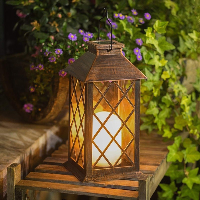 Retro Waterproof LED Bronze Antique Outdoor Lanterns Solar Lights Lamp - Lamp Outdoor
