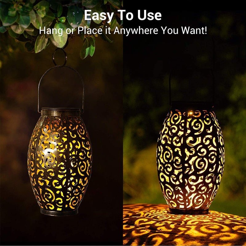 Solar Powered LED Waterproof Red Copper Antique Outdoor Lanterns Solar Lights - Lamp Outdoor