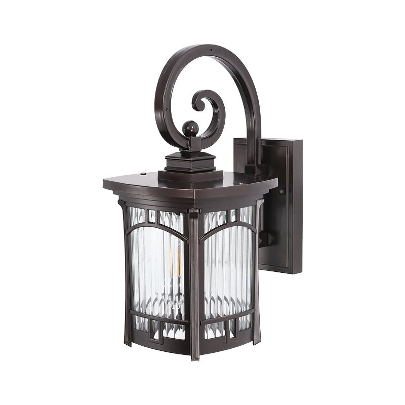 Vintage Striped Glass Shade Waterproof Modern Outdoor Wall Lights - Lamp Outdoor