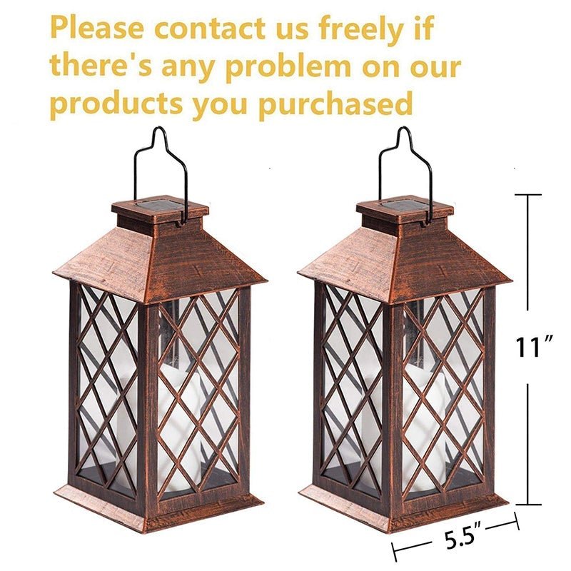Retro Waterproof LED Bronze Antique Outdoor Lanterns Solar Lights Lamp - Lamp Outdoor
