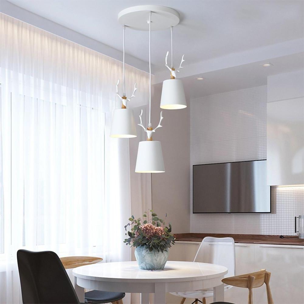 3-light Antler Design LED Classic Chandelier Pendant Light Hanging Lamp - Lamp Outdoor