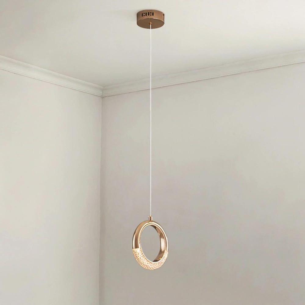 Ring Shaped LED Electroplated Metal Modern Pendant Light Hanging Lamp - Lamp Outdoor
