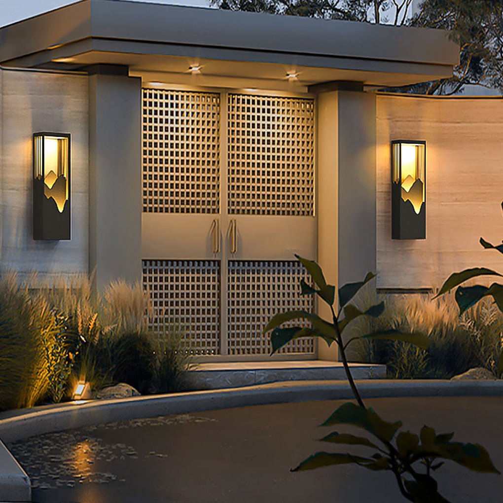 Mountain Scenery LED up Down Lighting Waterproof Solar Wall Lamp Porch Lights - Lamp Outdoor
