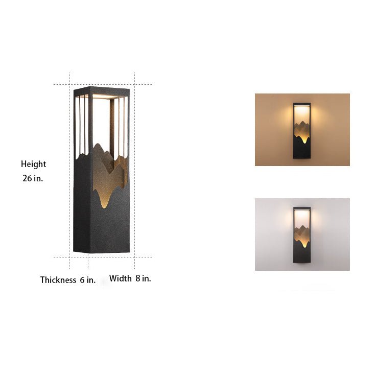 Mountain Scenery LED up Down Lighting Waterproof Solar Wall Lamp Porch Lights - Lamp Outdoor