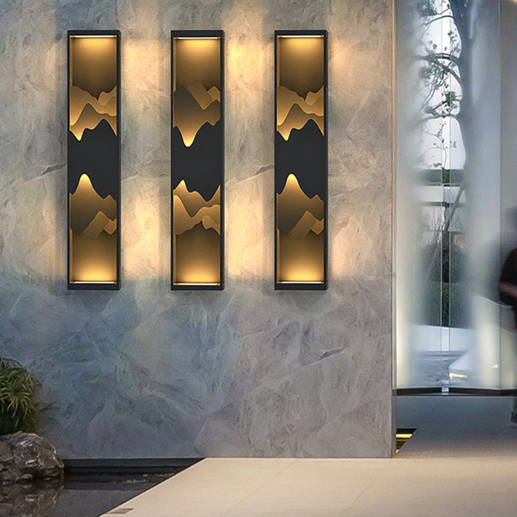 Mountain Scenery LED up Down Lighting Waterproof Solar Wall Lamp Porch Lights - Lamp Outdoor