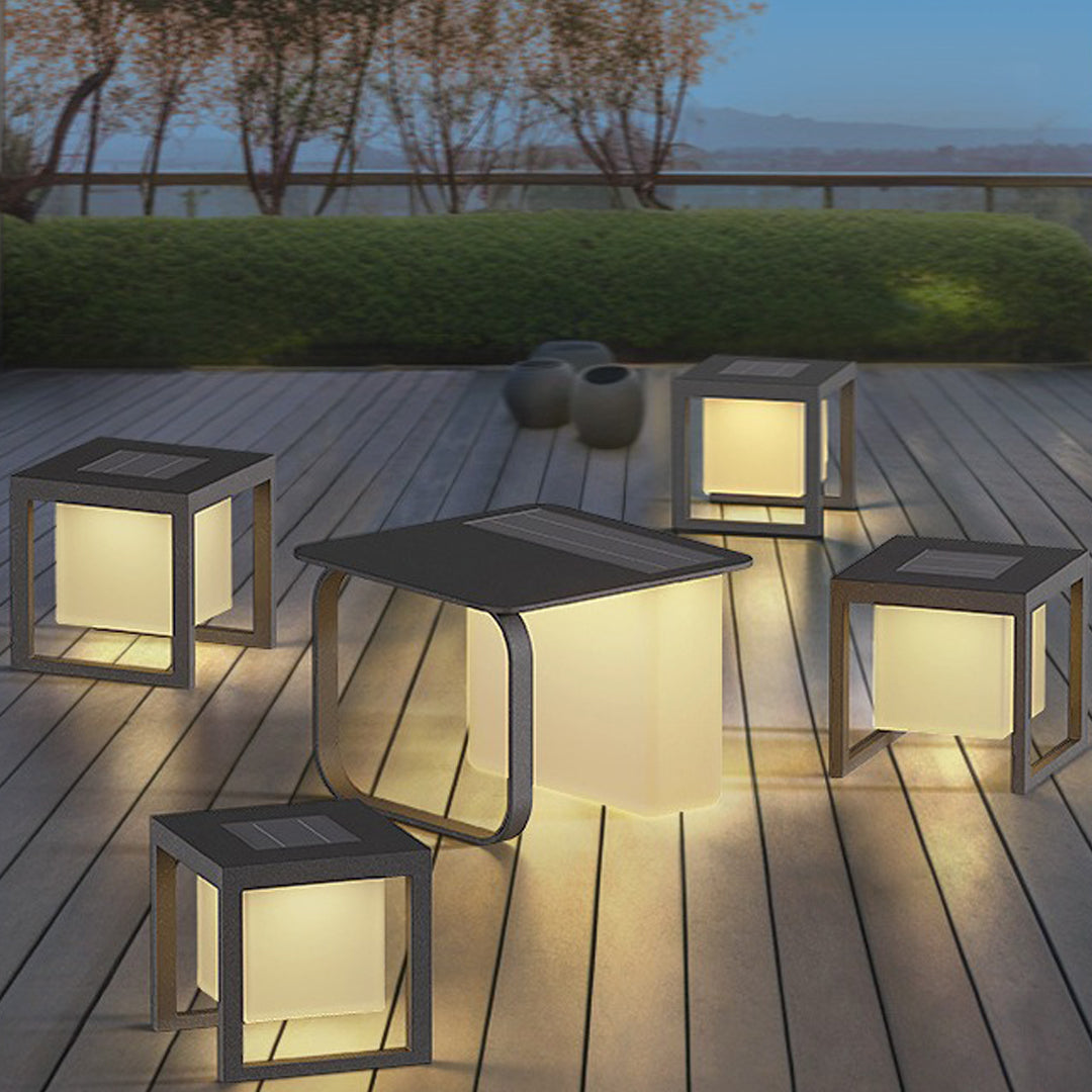Multi-Functional Floor Lamps With Tables Solar-Powered - Lamp Outdoor