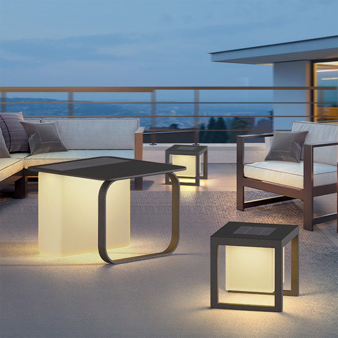 Multi-Functional Floor Lamps With Tables Solar-Powered - Lamp Outdoor
