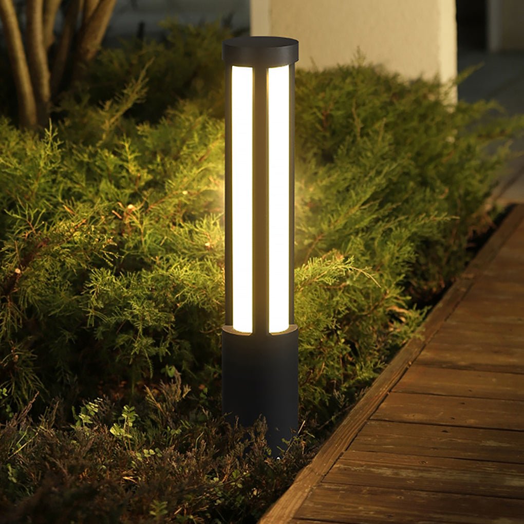 Cylinder Shaped LED Black Modern Outdoor Landscape Bollard Lights - Lamp Outdoor