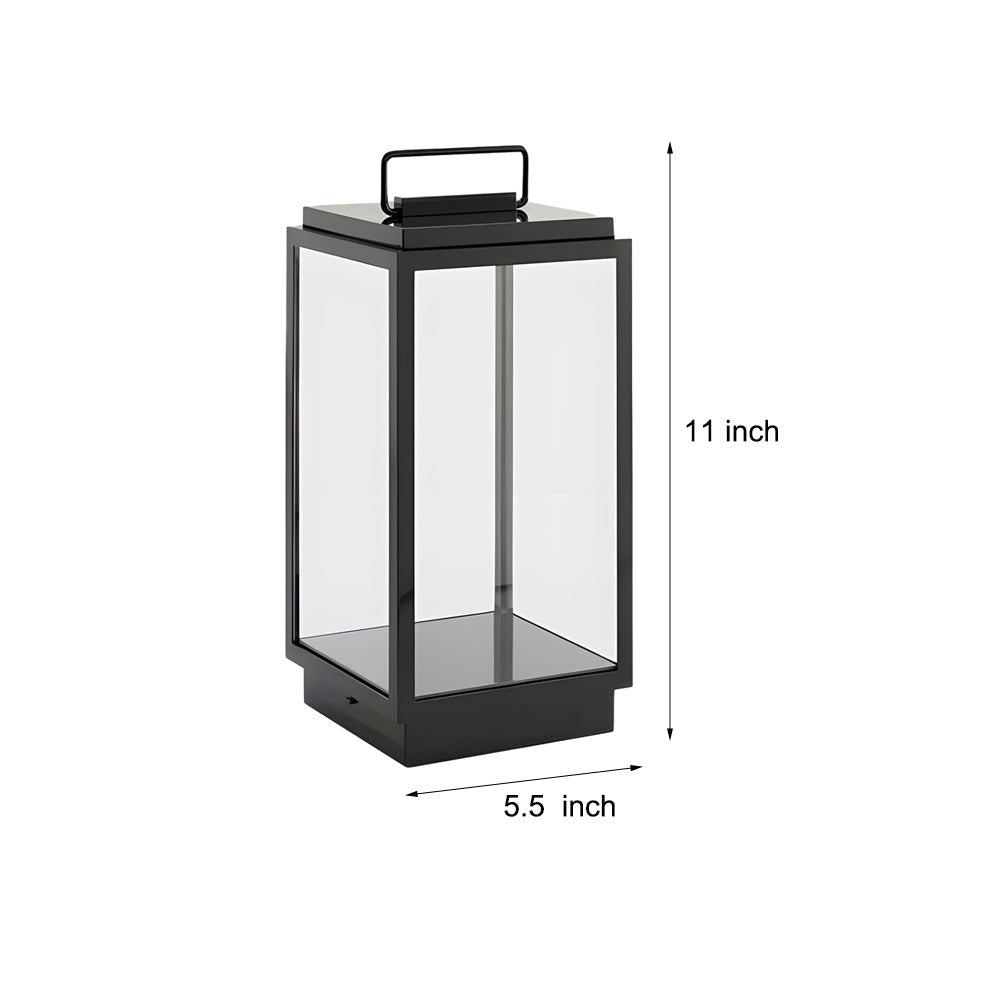 Modern 11-In Glass LED Portable Outdoor Lanterns - Hardwired - Lamp Outdoor