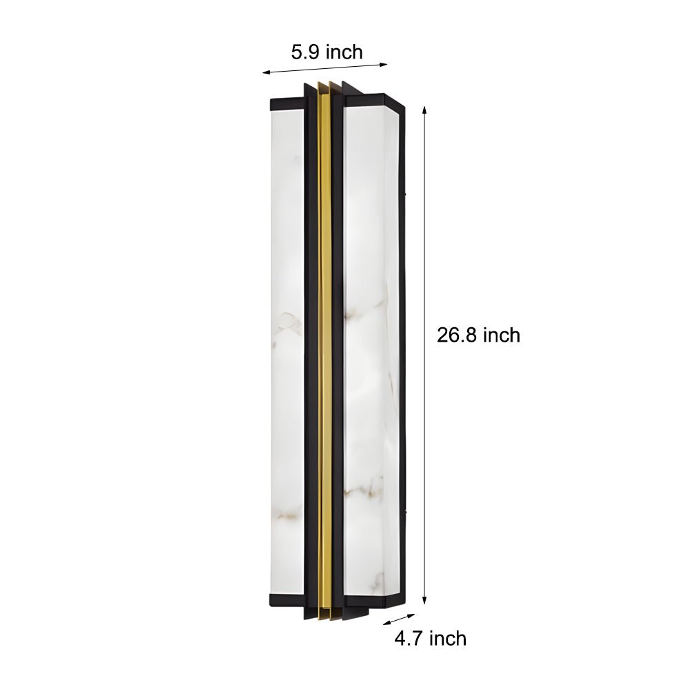 Modern Black LED Indoor/Outdoor Wall Lights with Resin Marble Shade - Lamp Outdoor