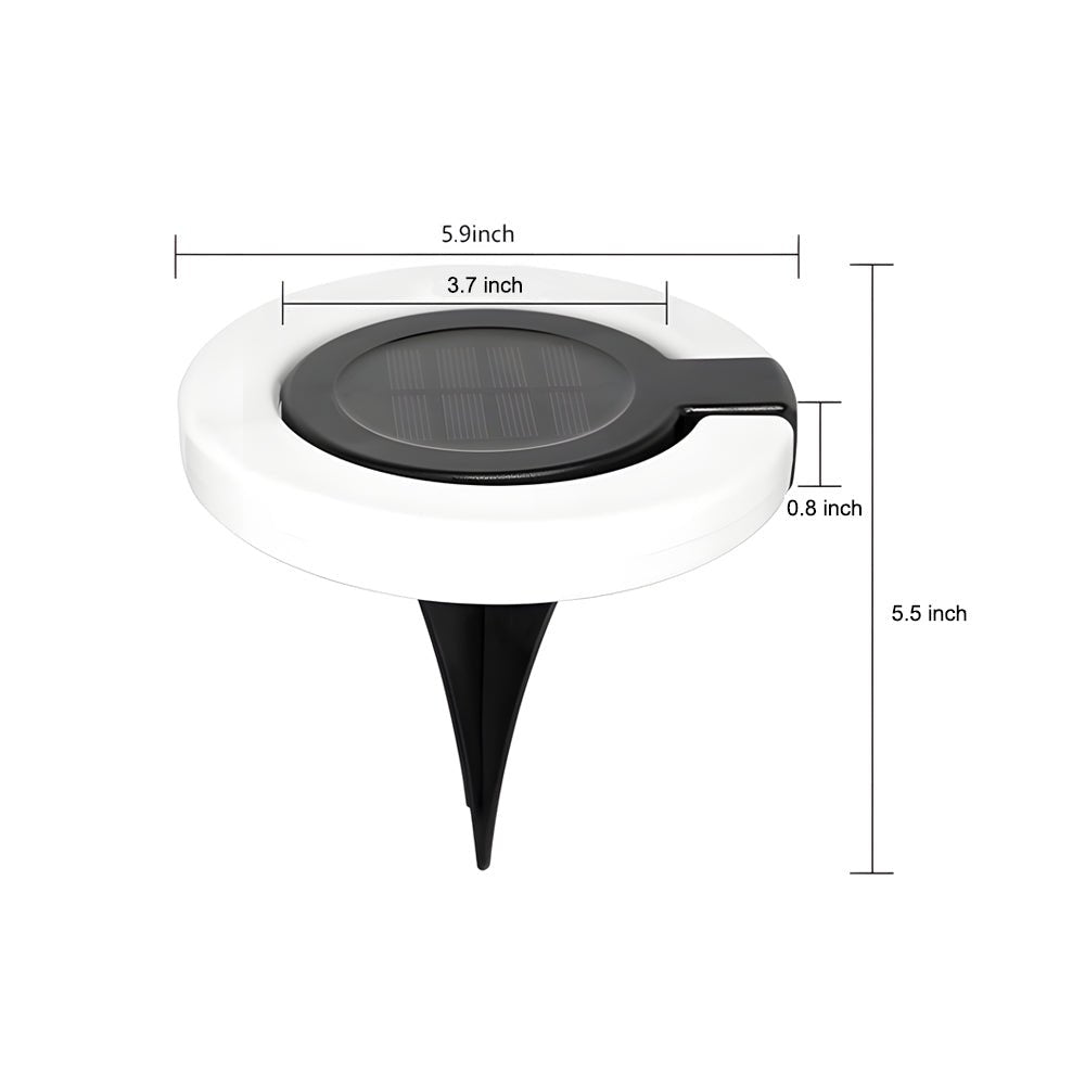 Modern Foldable Solar Deck Lights 4Pcs Round Outdoor Disk Lighting Set - Lamp Outdoor