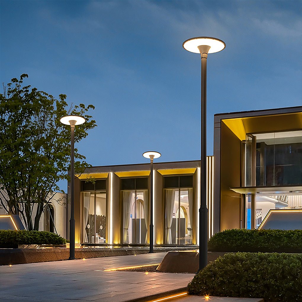 Round Waterproof LED Gray Modern Public Lighting Outdoor Pole Lights - Lamp Outdoor