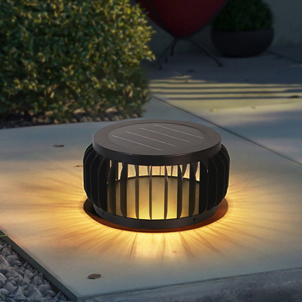 Modern Outdoor Waterproof Solar Three-color Dimming LED Garden Lamp Post Light - Lamp Outdoor