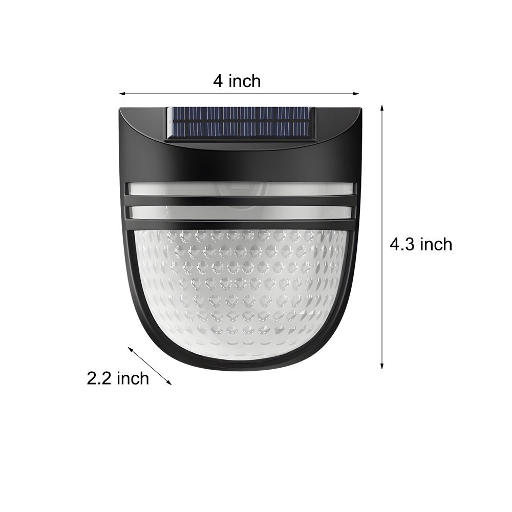 Modern Solar-Powered Black Wall Fence Lights, 4-Pack - Lamp Outdoor