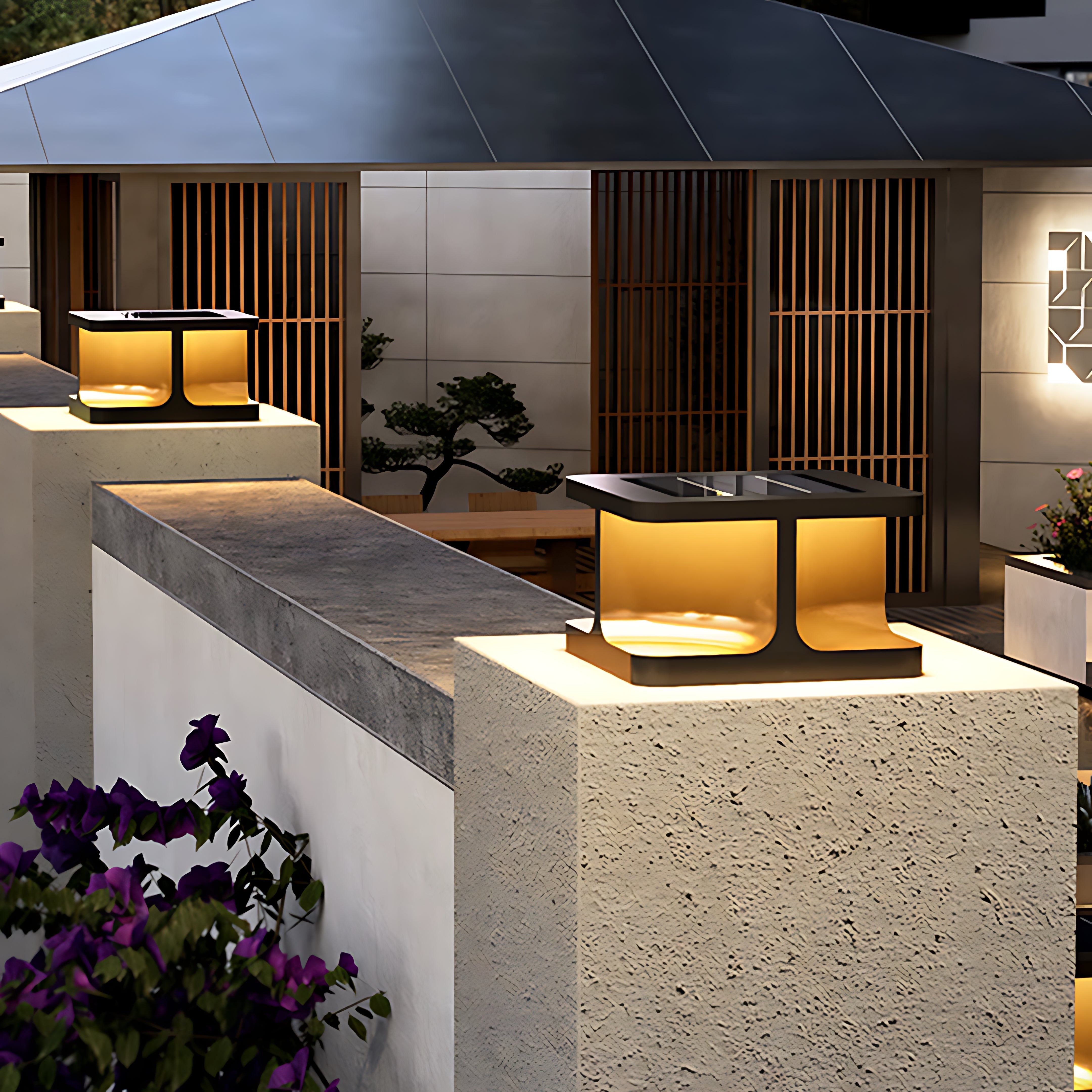 Modern Square Pillar Lights Waterproof Stainless Steel Courtyard - Lamp Outdoor