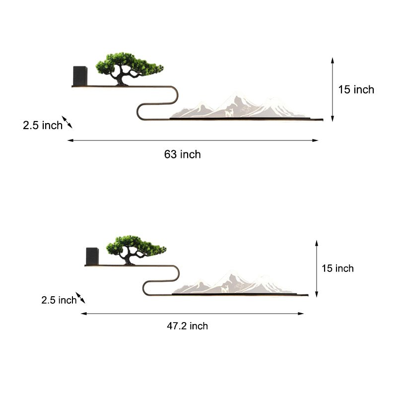 Mountain Scenery Waterproof LED Modern Outdoor Wall Lights with External Battery - Lamp Outdoor