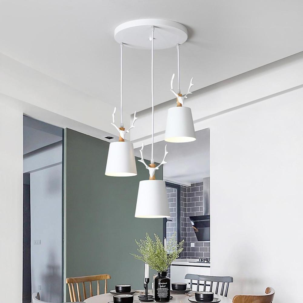 3-light Antler Design LED Classic Chandelier Pendant Light Hanging Lamp - Lamp Outdoor