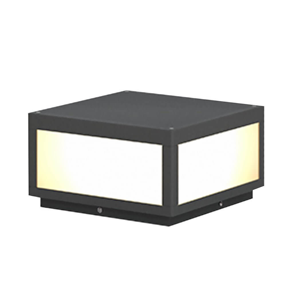 Black Square Cube Outdoor Post LED Pier Mount Light - Lamp Outdoor