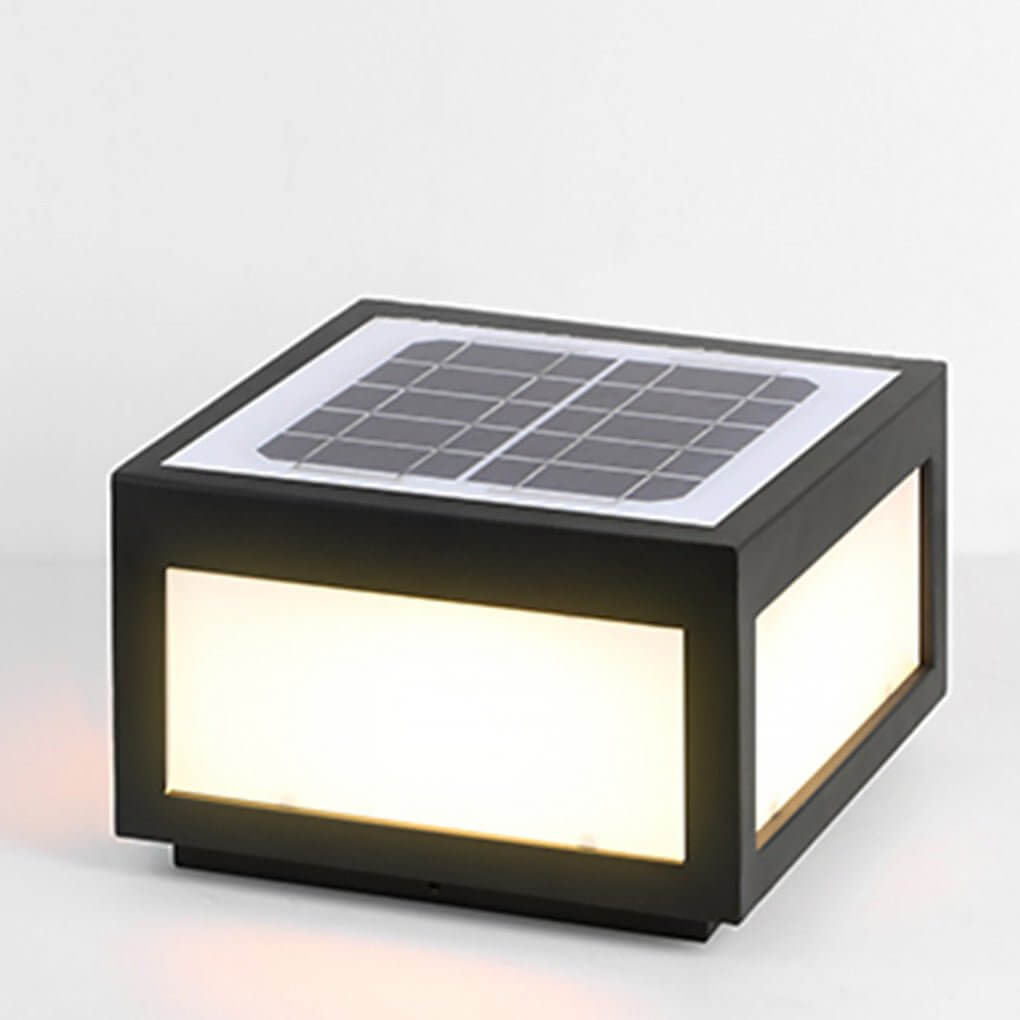 Black Square Cube Outdoor Post LED Pier Mount Light - Lamp Outdoor