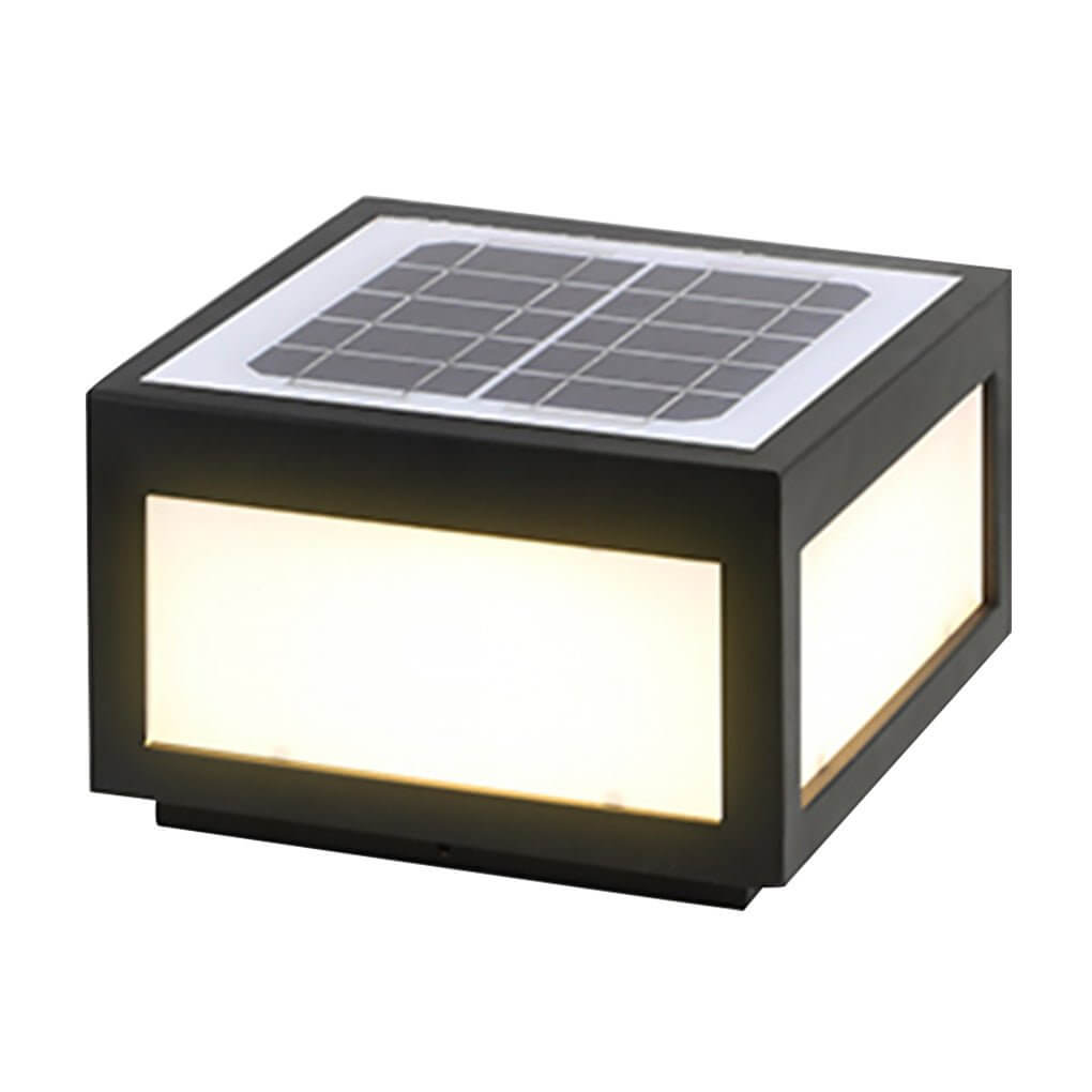 Black Square Cube Outdoor Post LED Pier Mount Light - Lamp Outdoor