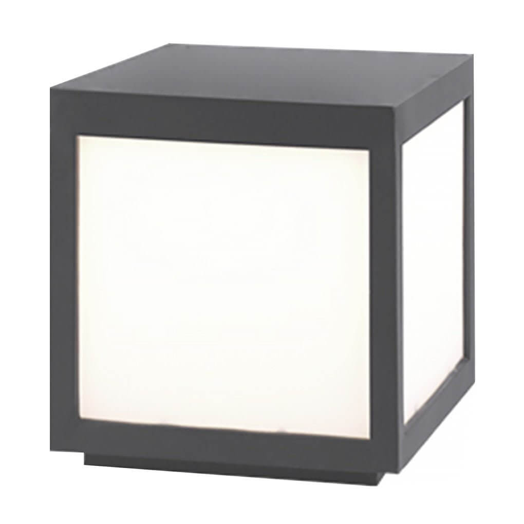Black Square Cube Outdoor Post LED Pier Mount Light - Lamp Outdoor