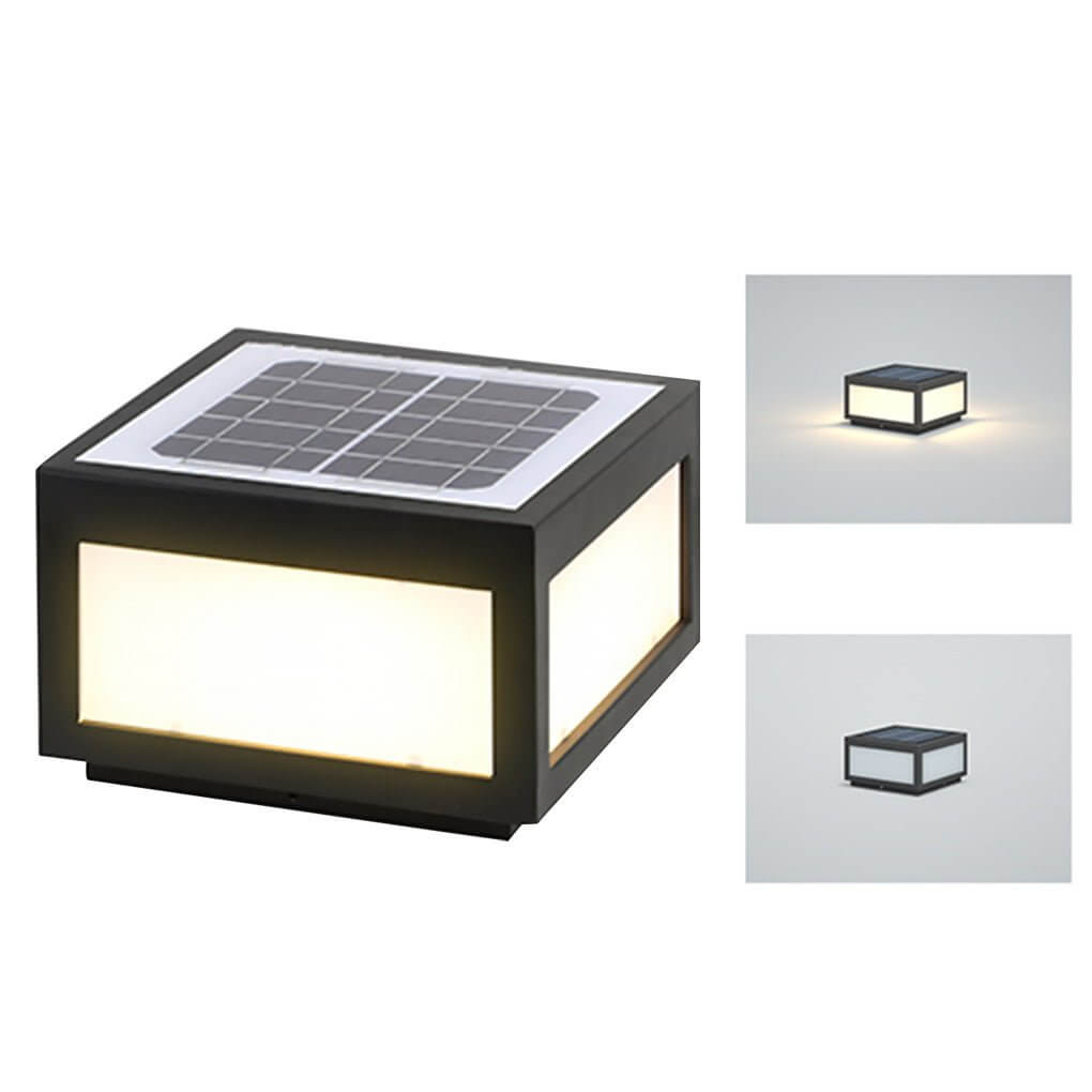 Black Square Cube Outdoor Post LED Pier Mount Light - Lamp Outdoor